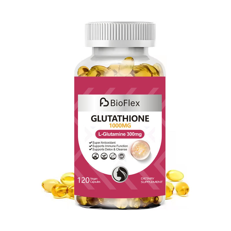 OEM 1000mg Glutathione Softgel Supplement for Skin Lightening with L-Glutamine, Milk Thistle, Alpha-Lipoic Acid, Vitamin C, and D3