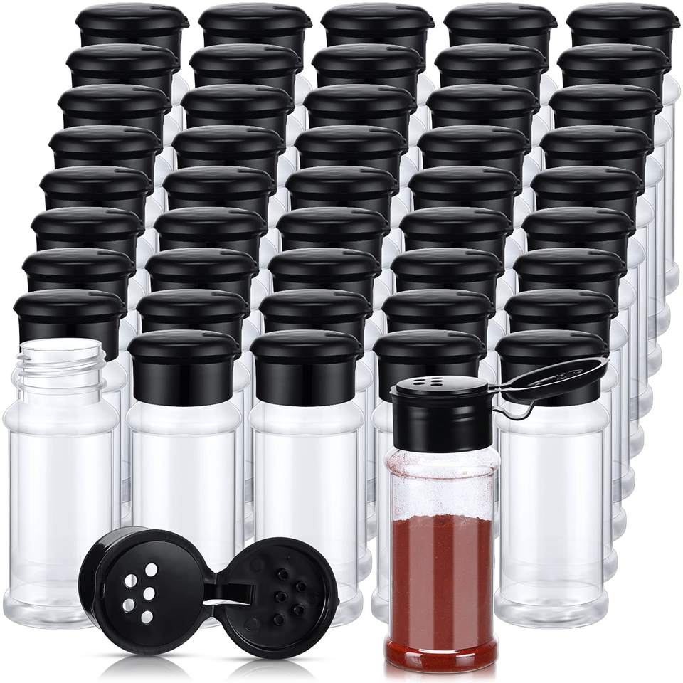 Outdoor Pepper Spray for Kitchen Camping Picnic BBQ Plastic Spice Jar Bottle with Funnel Sticker Brush
