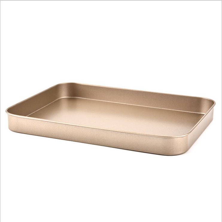10-Inch Rectangular Non-Stick Gold Carbon Steel Bakeware Set for Home and Hotel Use, Ideal for Bread Loaf and Cake Baking Tools