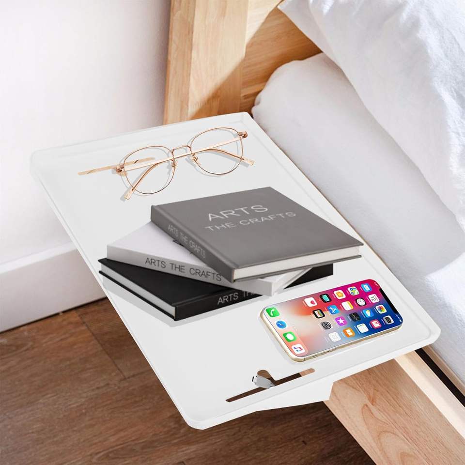 Foldable Nightstand Shelf and Bedside Caddy Organizer