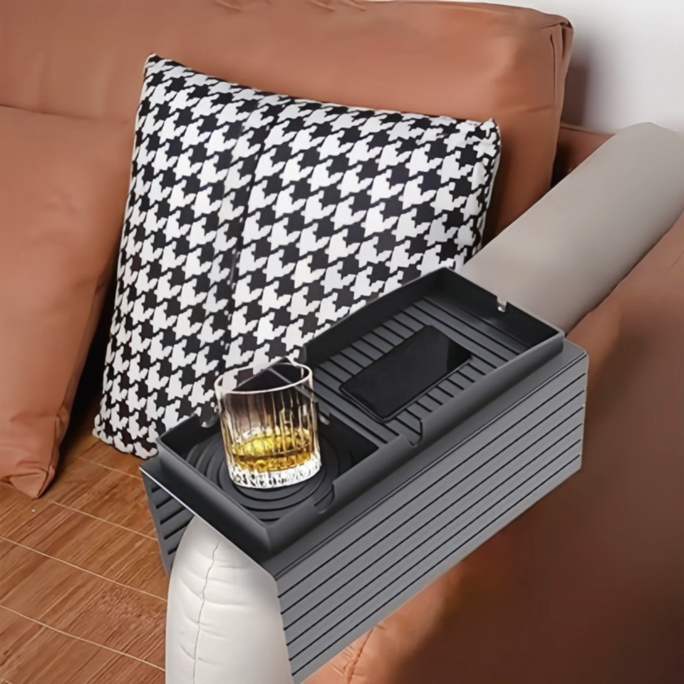 Silicone Sofa Armrest Organizer Cup Holder Tray Sofa Arm Tray Sofa Seat Armrest Remote and Phone Organizer