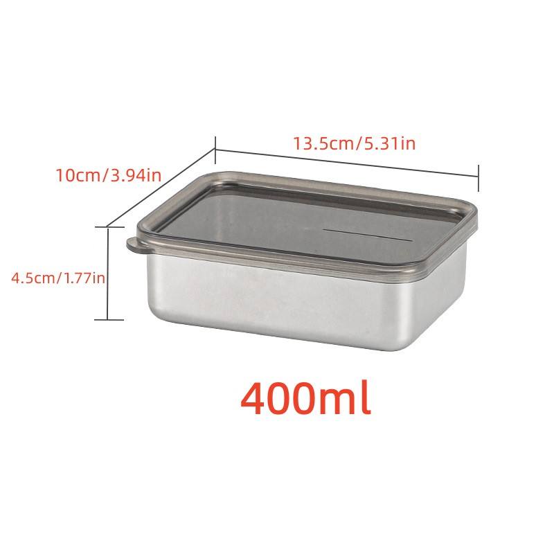 Stainless Steel 304 Kitchen Fresh-keeping Box Airtight Food Container with Transparent Lid Storage Box for Vegetables/Meat/Fruit
