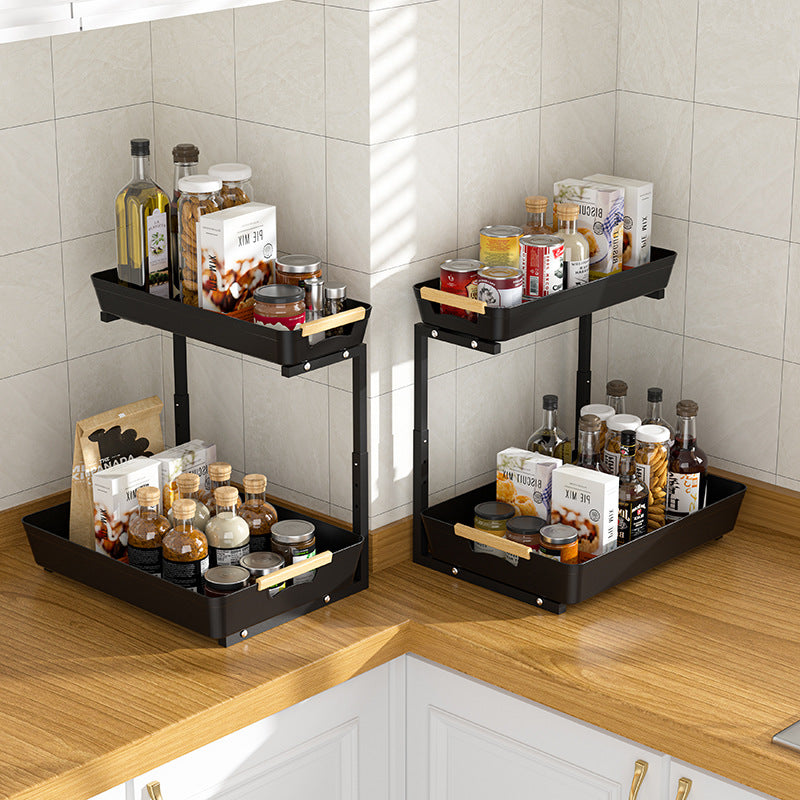 Expandable Sink Organizer Shelf for Home Kitchen Folding Sink Rack and Bathroom Cabinet Storage Organization