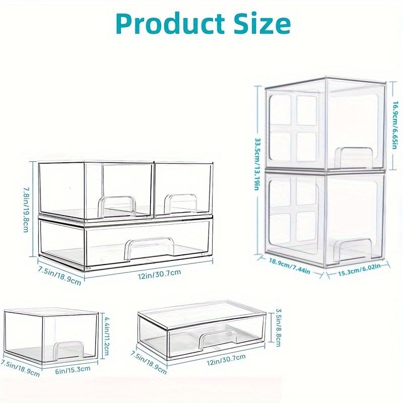 Stackable Multifunctional Cosmetic Organizer for Bedroom/Bathroom/Kitchen/Under Sink