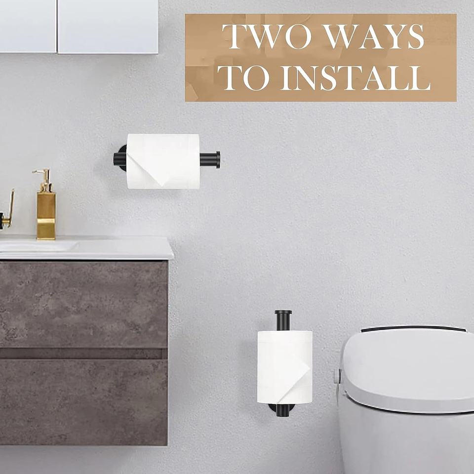 Self-Adhesive Toilet Paper Holder Wall Mount for Bathroom, Stainless Steel Toilet Paper Roll Holder, No Drilling