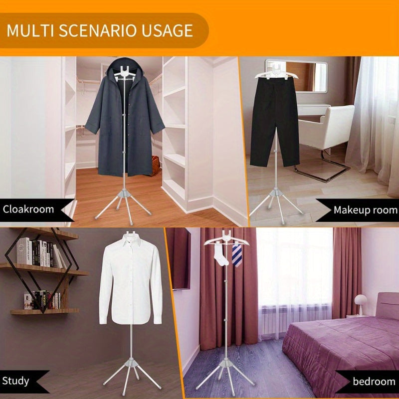 Adjustable Folding Laundry Dryer with Steam Iron Organizer