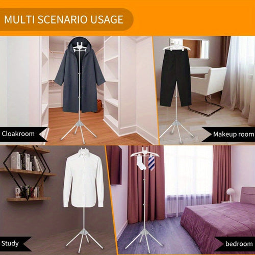 Adjustable Folding Laundry Dryer with Steam Iron Organizer