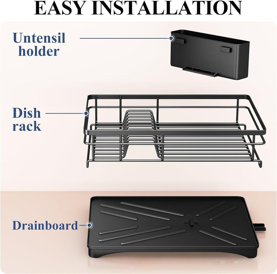 Kitchen Storage Rack, Dish Drainer, Large Sink Drainer Rack, Multifunctional Dish Storage Rack