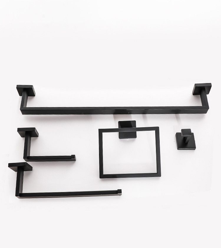 Black Bathroom Hardware Set Stainless Steel Bathroom Towel Holder Set Bathroom Accessory Kit