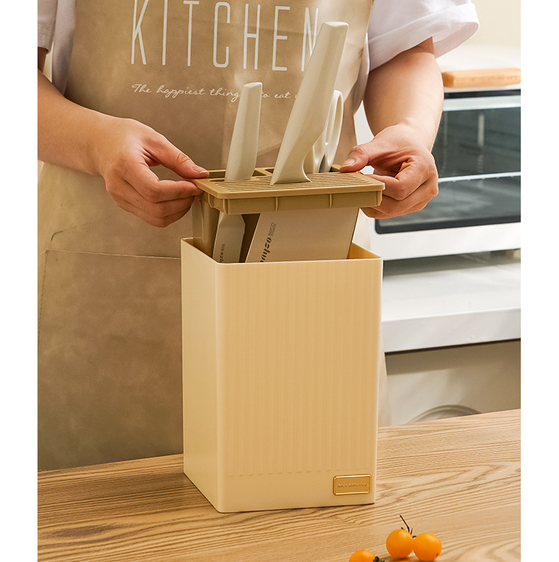 Modern Kitchen Knife Holder ABS Multifunctional Countertop Storage Rack for Emptying Modern Design