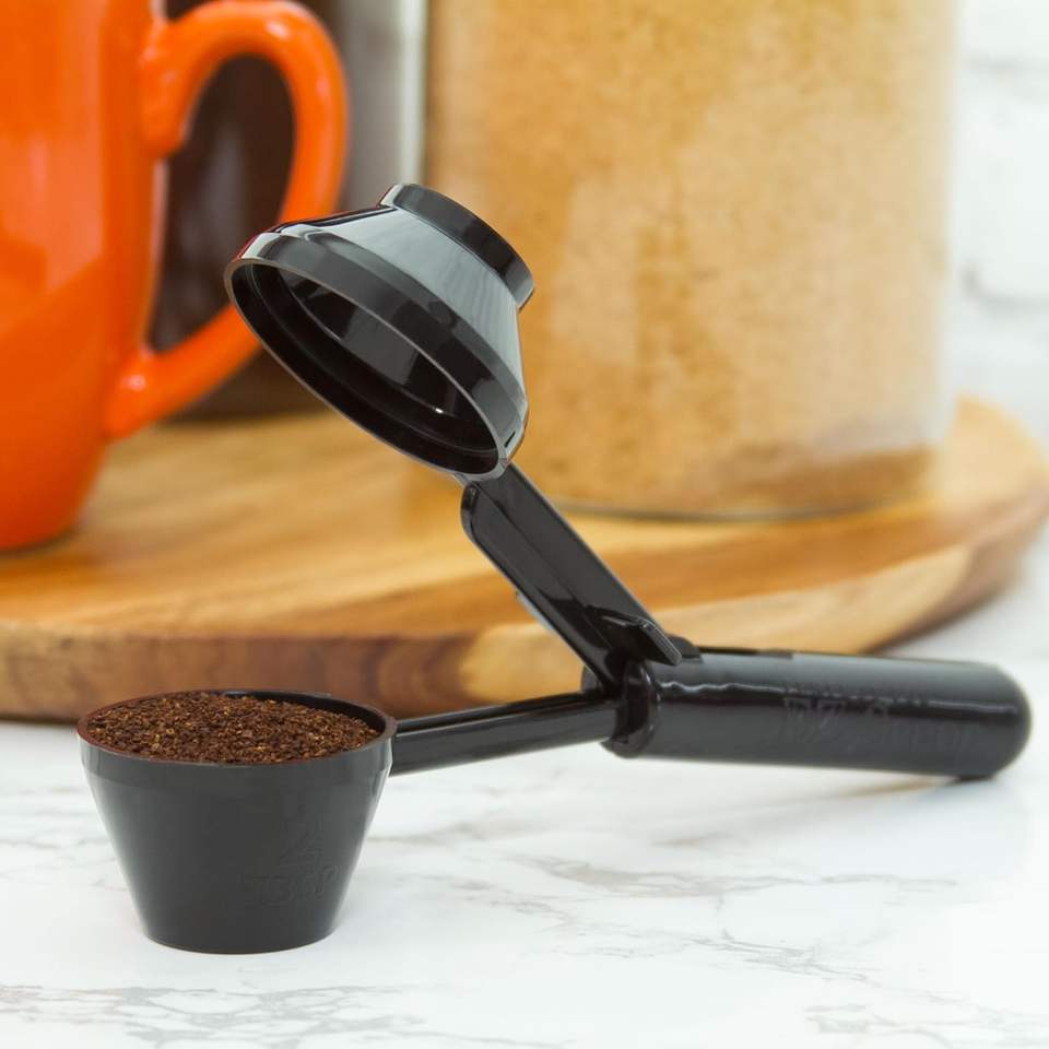 Reusable K-Cup Coffee Scoop & Funnel Set - 2 Tablespoon Capacity Plastic Measuring Spoon for Refillable Coffee Pods