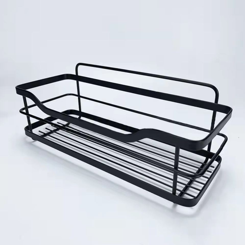 2-Tier Wall-Mounted Stainless Steel Body Laundry Storage Organizer Rack