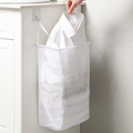 Reusable Polyester Laundry Basket for Bathroom Wall Storage Without Drilling