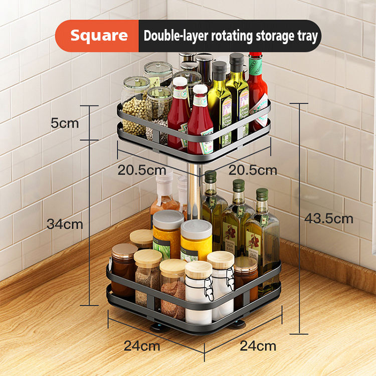 360 Rotating Kitchen Storage Organizer Spice Rack