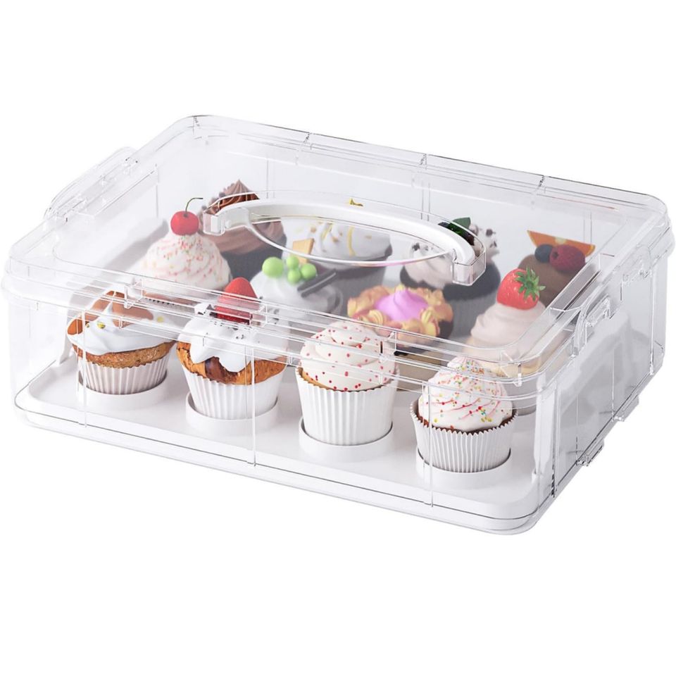 Stackable Multi-Tier Cake Stand with Lid and Handle