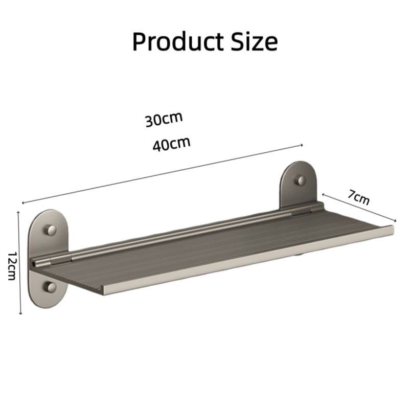 Modern Aluminum Non-Folding Bathroom Shelf Wall Shelf for Toilets Showers Space-Saving Bathroom Organizer