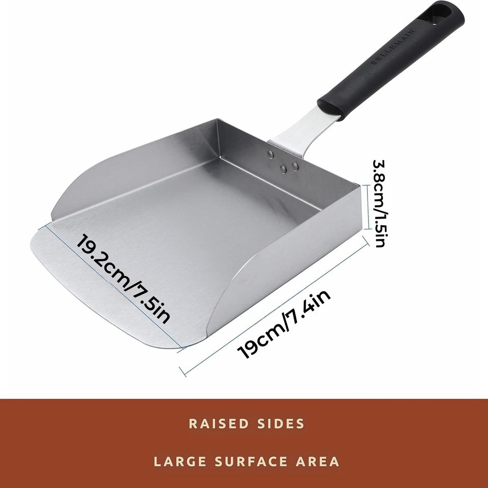Stainless Steel BBQ Grill Spatula Food Mover for Hibachi Premium Outdoor Cooking Tool