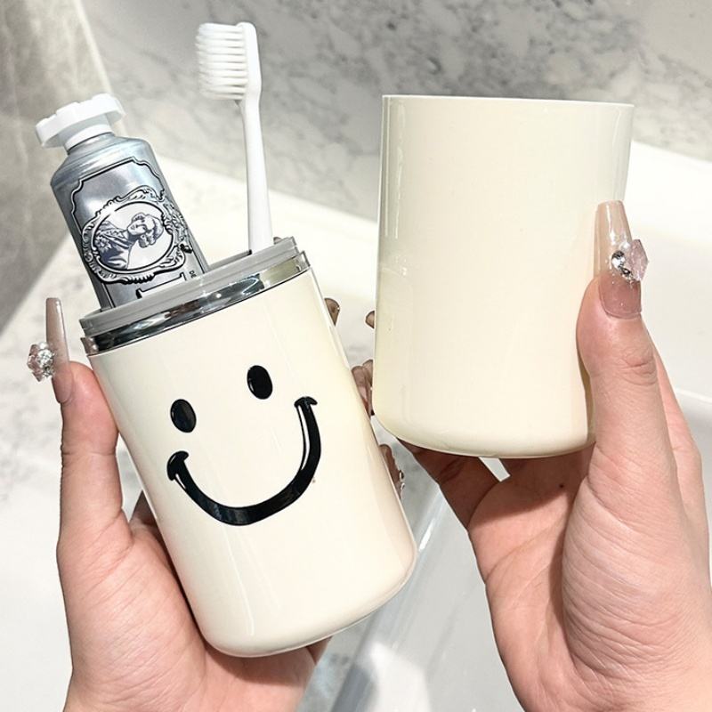 Portable Travel Toothbrush Holder Small Rinse Cup & Mount Modern Dental Care Storage Box Bathroom Set