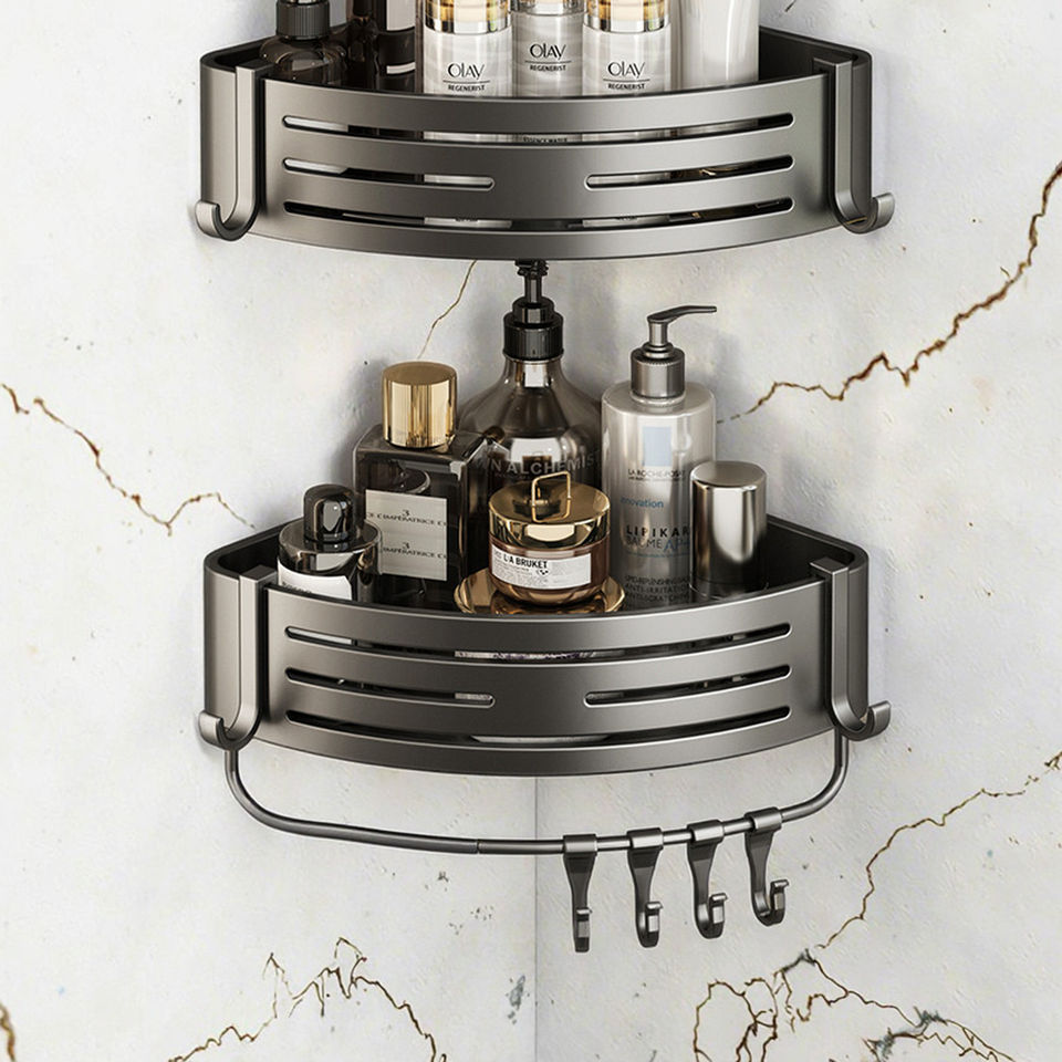 Hot Sale Multi Aluminum Wand Holder Rack Storage Shower Caddy Bathroom Corner Shelf