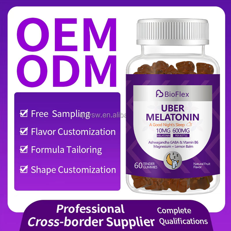 Private Label Melatonin Ashwagandha Vitamin B6 & Magnesium Gummies 10mg Sleep Support