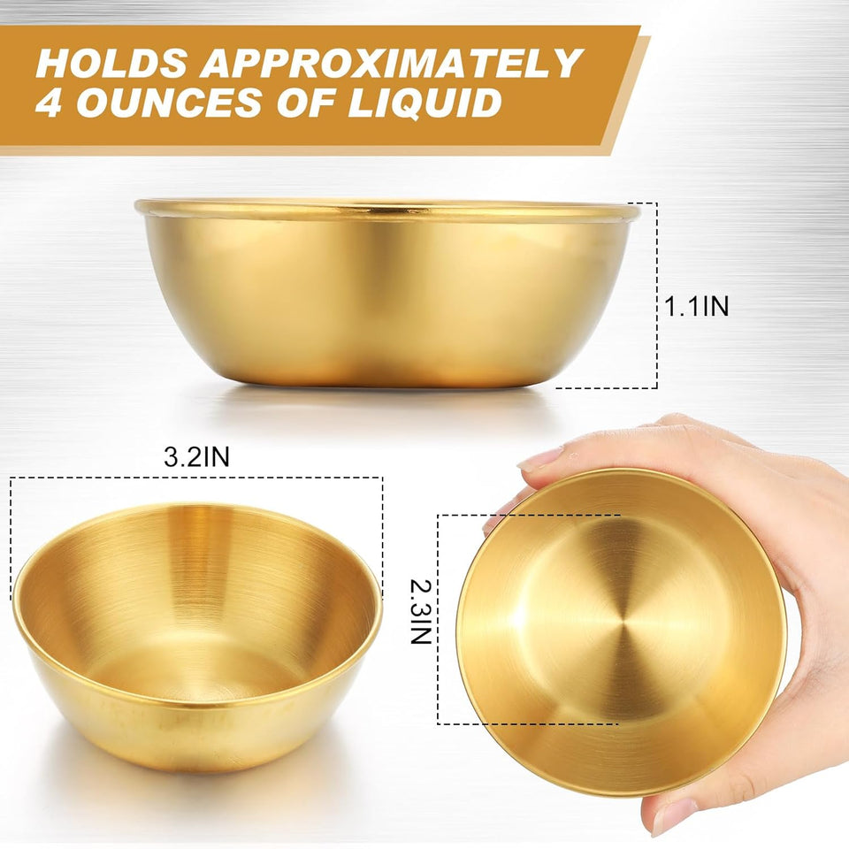 Modern Luxury Stainless Steel Spice Dish Mini Saucers Kitchen Prep Plates