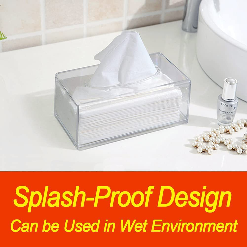 Modern Design Transparent Acrylic Tissue Box Creative Long Paper Drawer Holder for Home Restaurant Storage Wholesale Plastic