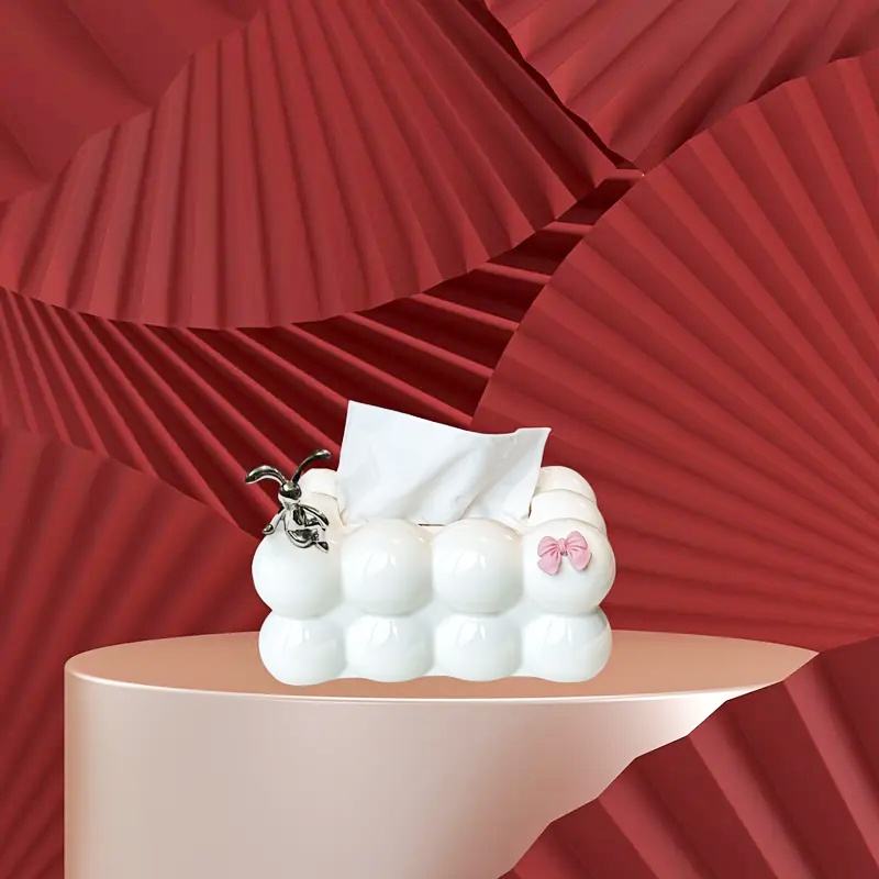 Cloud-Shaped Tissue Holder in Cotton Candy Design