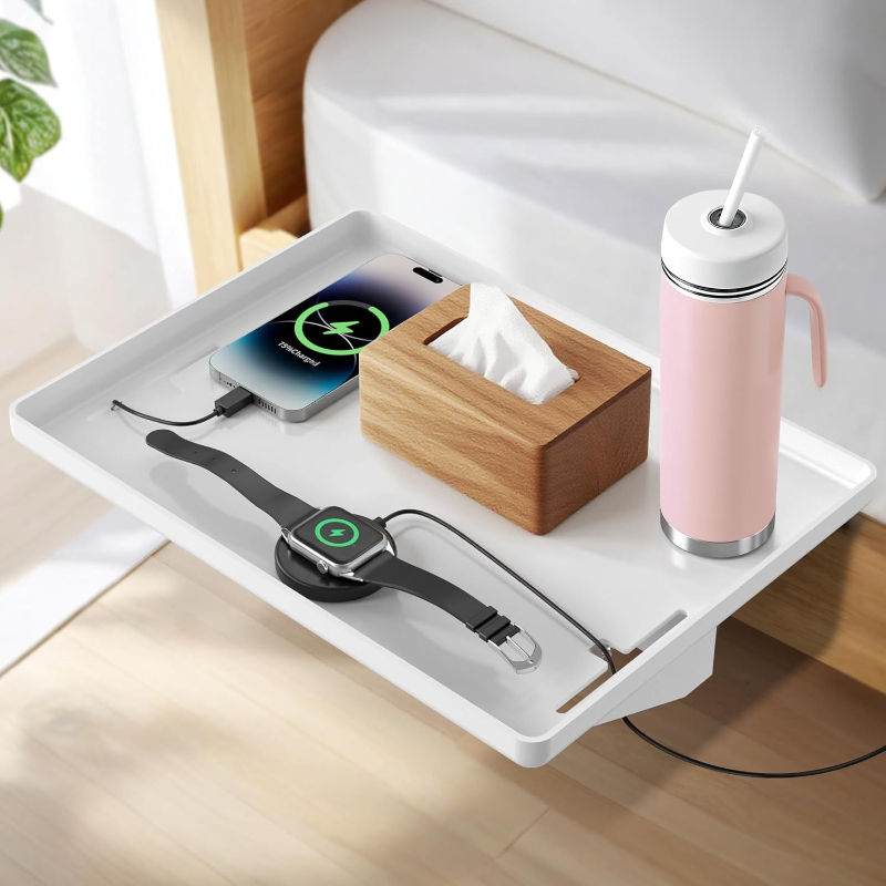 Dorm Bunk Bed Side Shelves, Clip-On Bedside Shelf, Headboard Tray Organizer Essentials for College Dorm Rooms