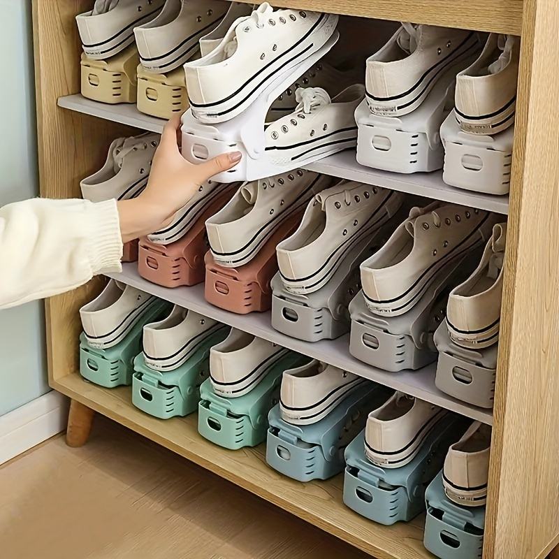 Adjustable Plastic Shoe Rack Organizer for Bedroom, Living Room, Entryway, Dorm