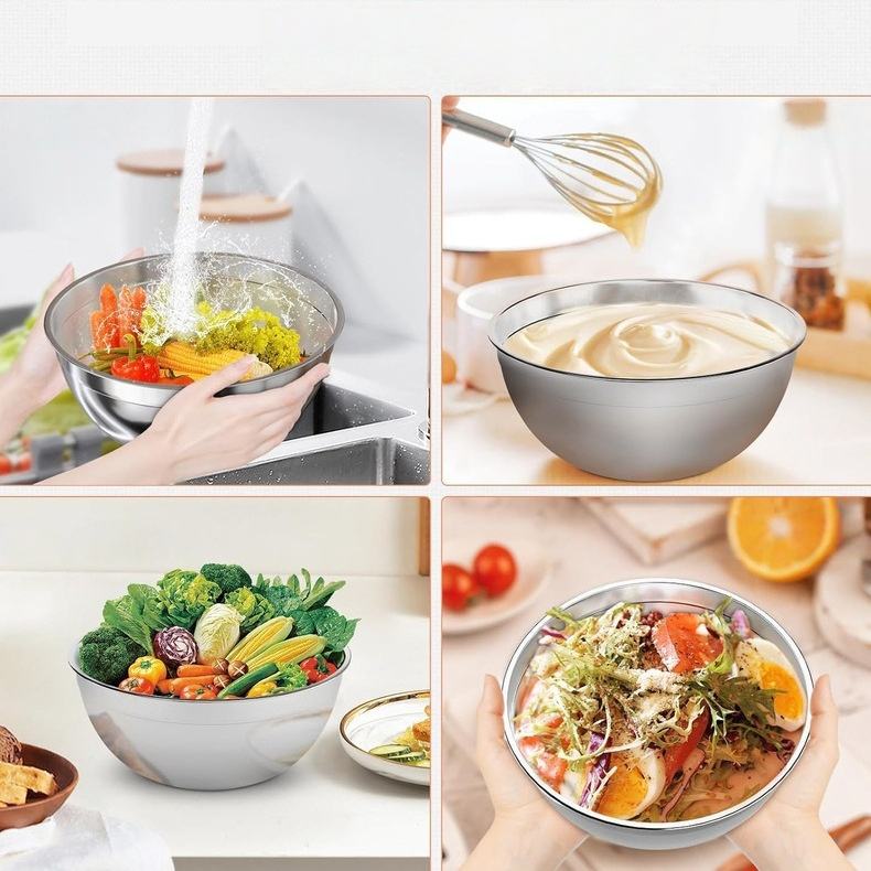 5-Piece Covered Mixing Bowl Set, Stainless Steel Collection