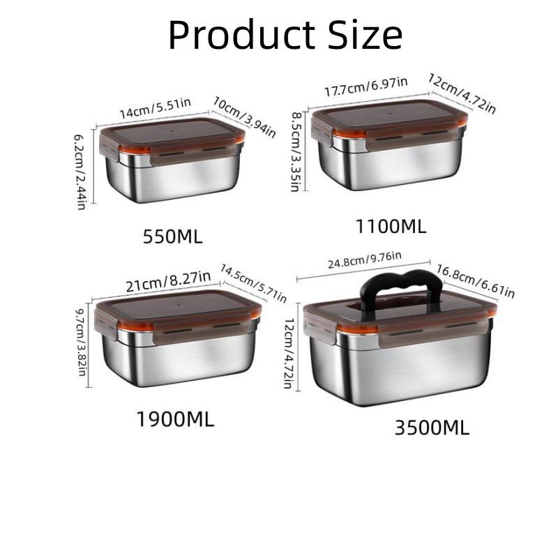 Stainless Steel Multi-Purpose Food Container with Transparent Lid for Fruits/Vegetables/Meat