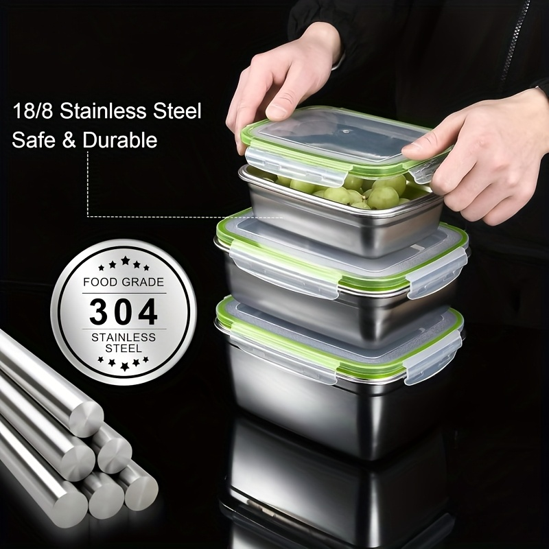 Stainless Steel Food Storage Container with Lid for Kitchen/Breakfast/Travel