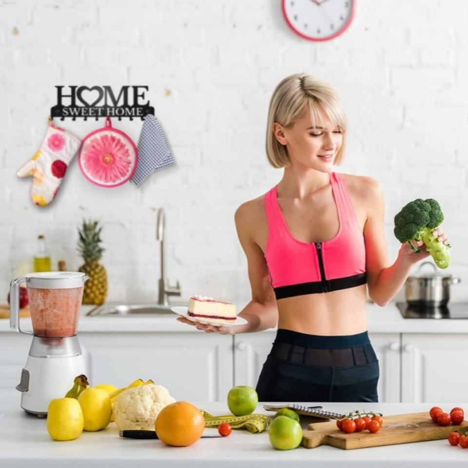 Modern Metal Key Holder with 10 Hooks for Entryway, Front Door, Hallway, Office