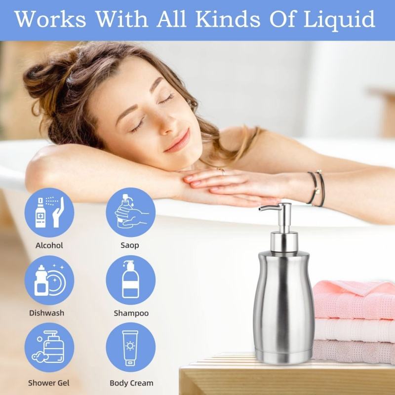 High-Quality Stainless Steel Free-Standing Soap Dispenser Foam-Liquid Bathroom Set for Home and Hotel Use