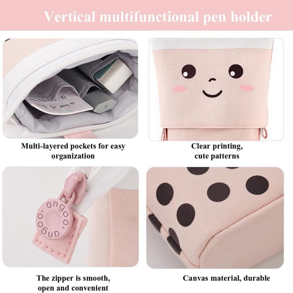 Expandable Canvas Pencil Case Portable Multi-functional Storage Organizer