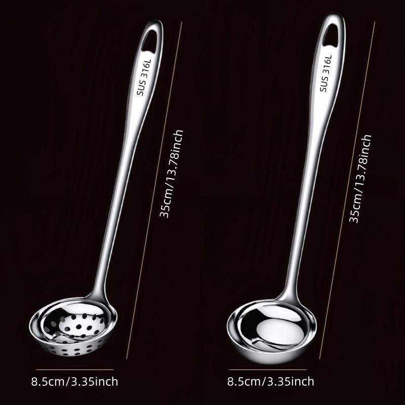 Durable Stainless Steel Ladle and Strainer Set for Soup Preparation and Serving