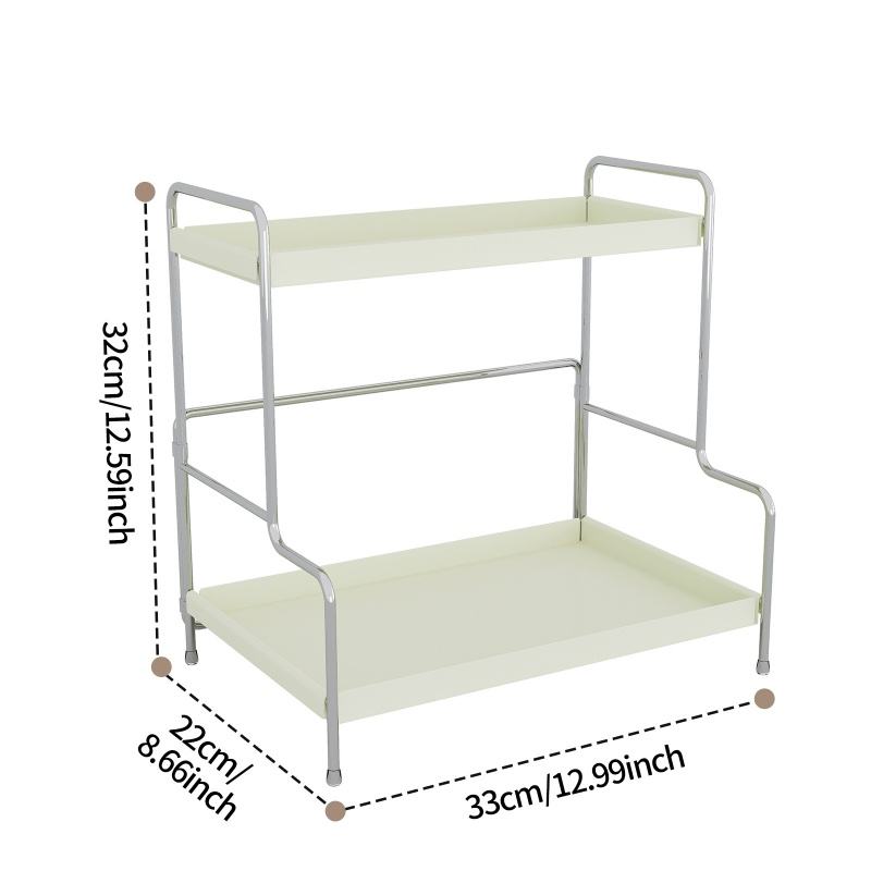 2-Layer Multifunctional Metal Storage Shelf for Bathroom Cosmetic Organizer