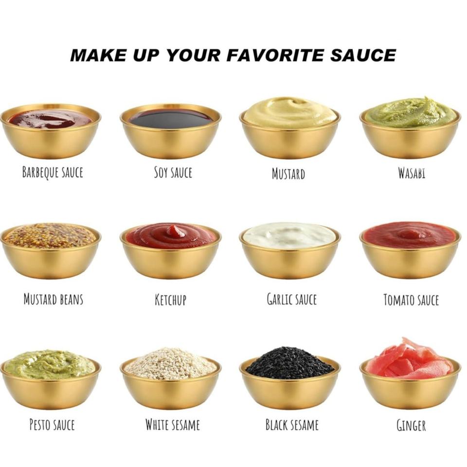 Modern Luxury Stainless Steel Spice Dish Mini Saucers Kitchen Prep Plates