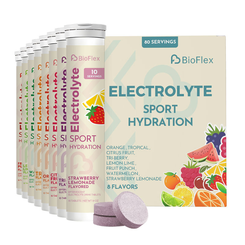 OEM Private Label Sugar-Free Electrolyte Hydration Tablets with Orange Flavor 10 Servings Effervescent Tablets for Adults