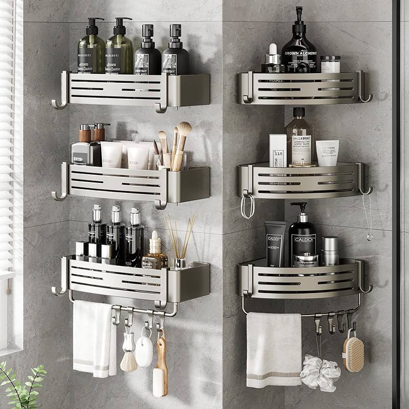 2022 New Arrival Multi Mental Wall Hanging Holder Rack Storage Shower Caddy Bathroom Corner Shelf