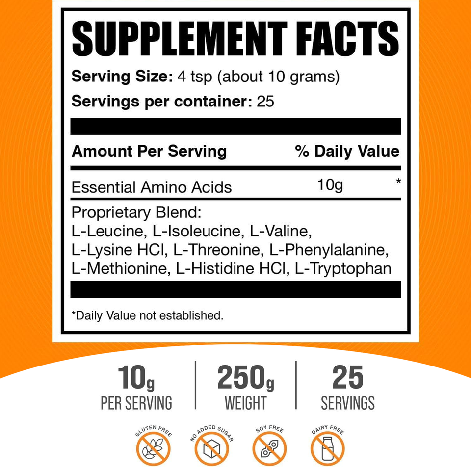 BioFlex Wholesale 9 EAA Amino Acid Powder with All 3 BCAA's Plus 6 Other EAA's for Supporting Muscle Protein Synthesis and Growth