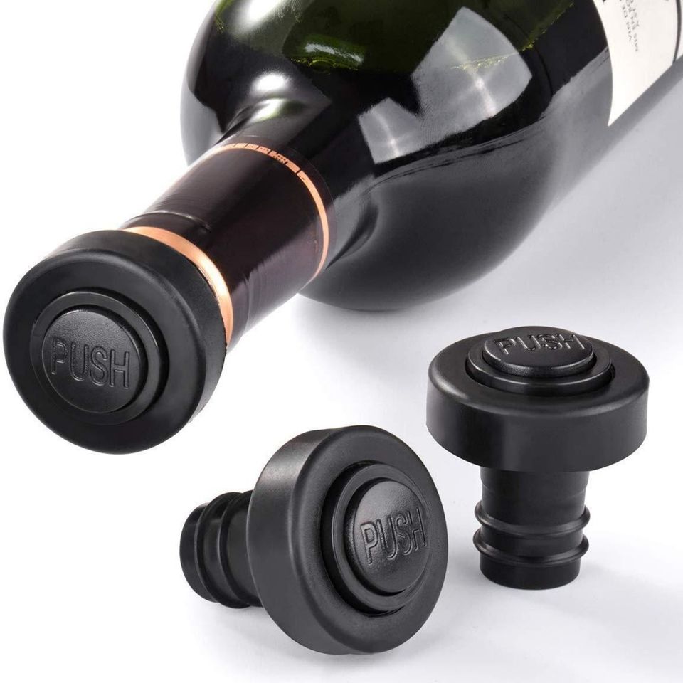 Reusable Wine Pump Topper Set with Leak-Free Joystick Air Bottle Sealers and Vacuum Wine Topper - Unique Gift Set