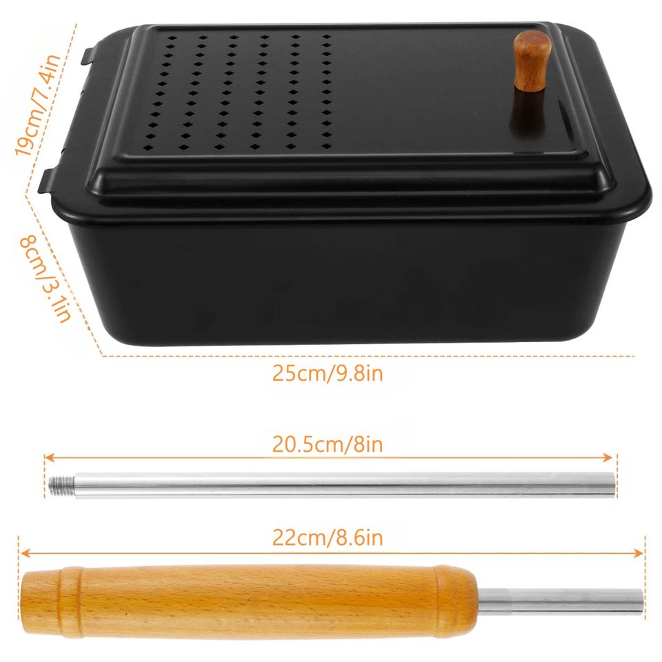 Old Fashioned Popcorn Maker with Nonstick Surface and Extended Handle for Campfire Cooking