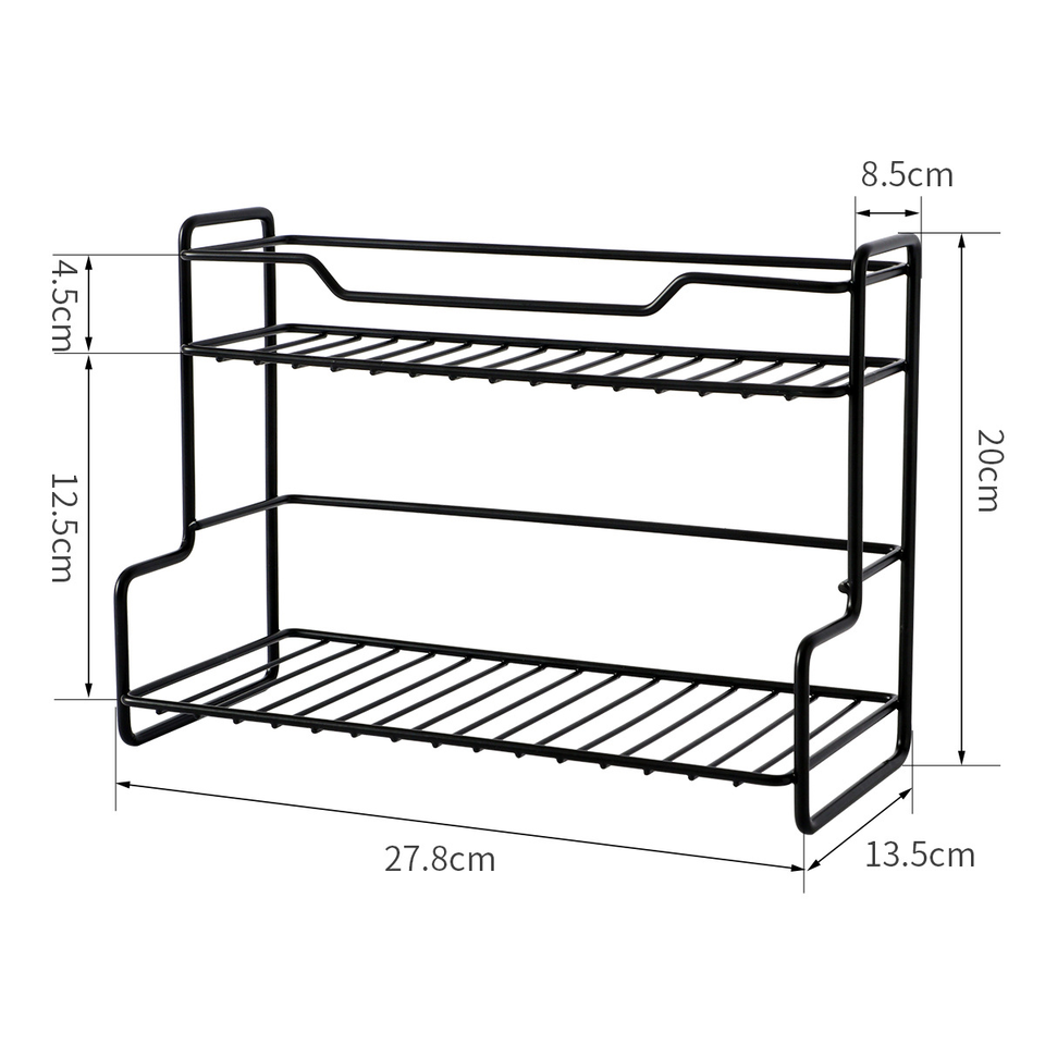 Modern Two-Tier Metal Storage Shelf for Bedroom, Kitchen, and Bathroom