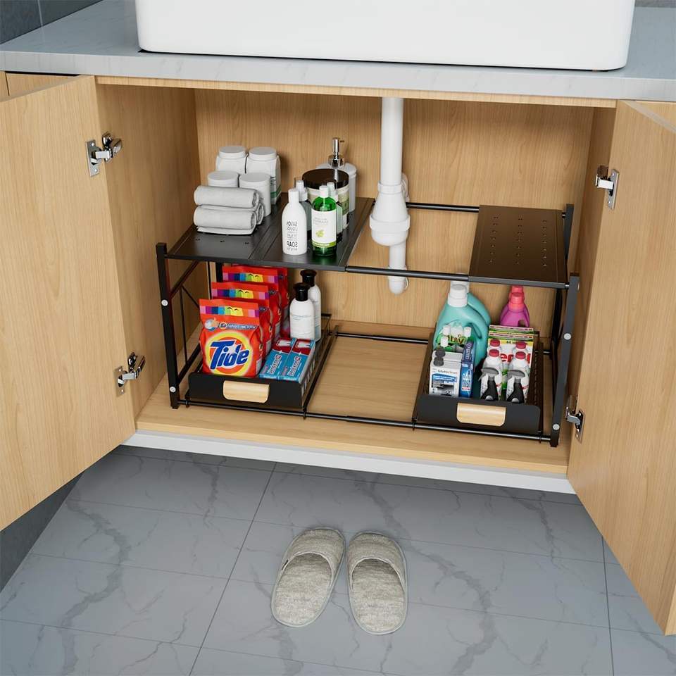 Extendable Storage Holder for Kitchen Sink at Home