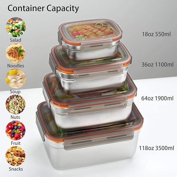 Stainless Steel Fresh-keeping Box with Transparent Lid