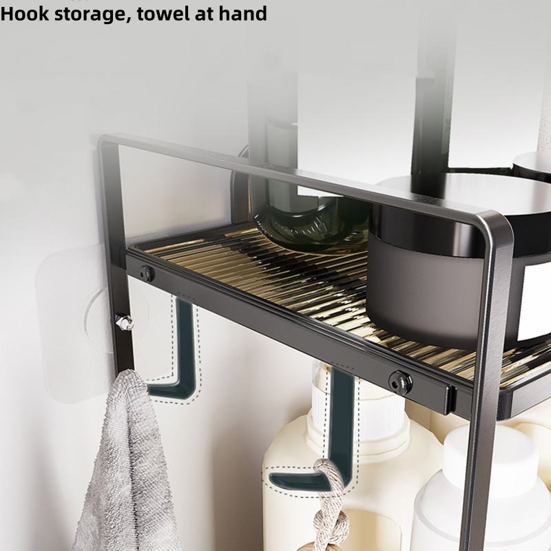 Double-Layer Metal Storage Shelf Bathroom Organizer