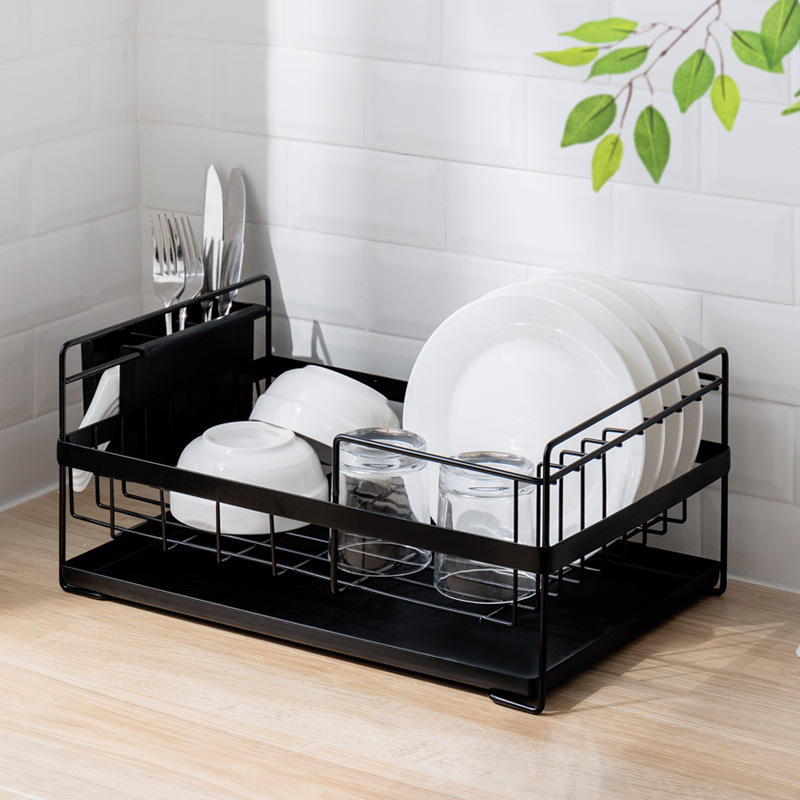 High-Quality Metal Roll-Up Dish Drying Rack Over Sink Dish Drainer