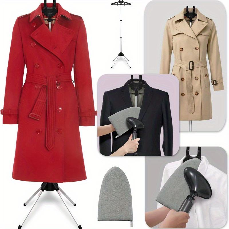 Adjustable Floor-Mounted Clothes Hanger with Vertical Design for Easy Ironing