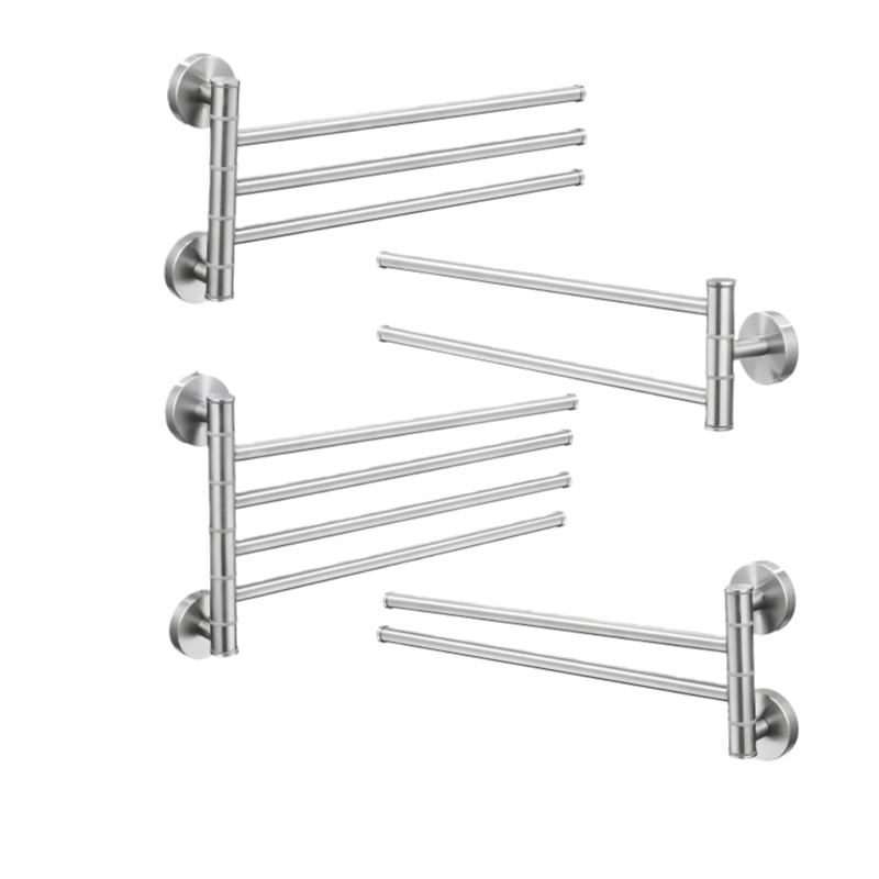 Stainless Steel 180° Rotating Wall-Mounted Towel Holder for Bathroom and Kitchen